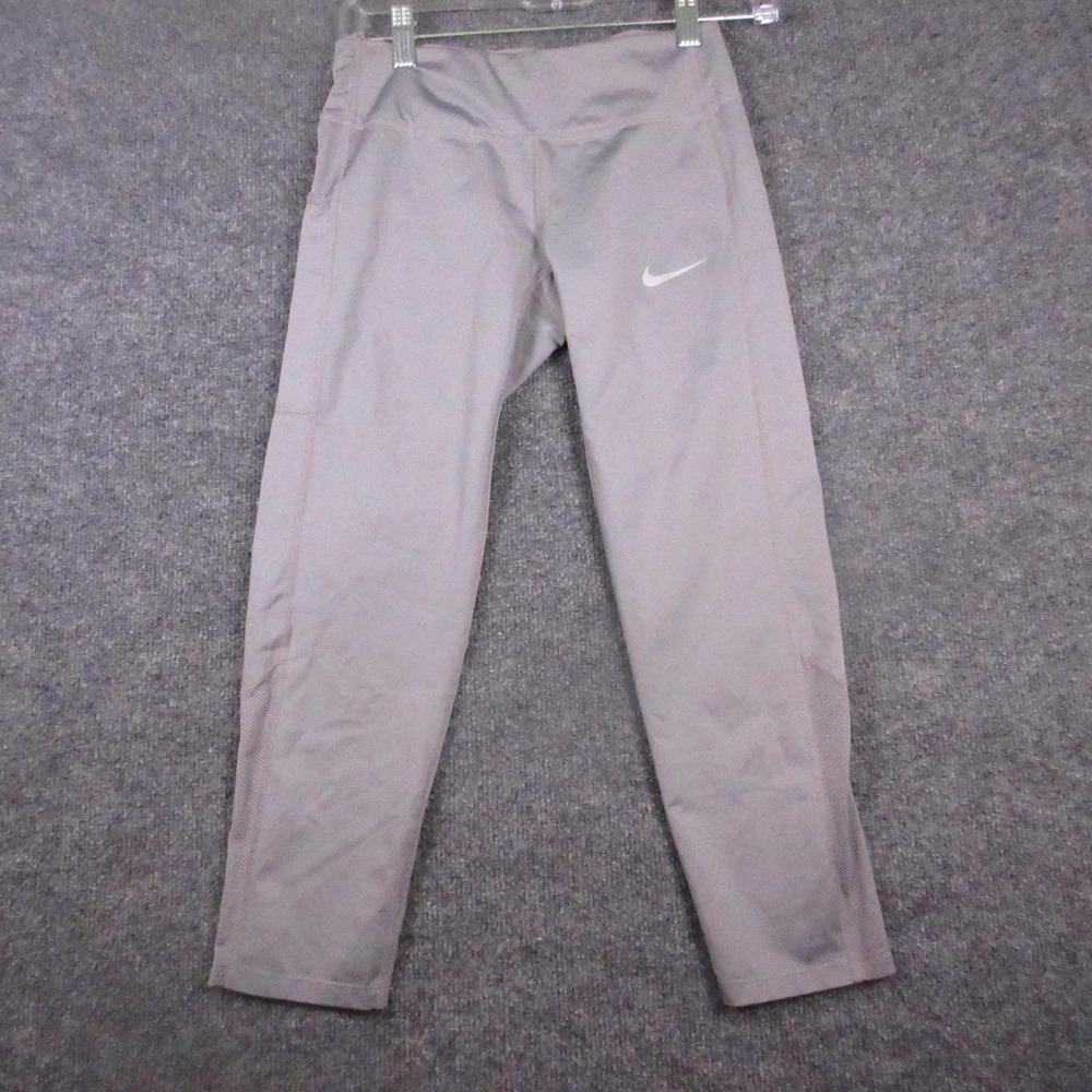 Nike Leggings Womens Small Gray Capri Cropped Dri-FIT Running Yoga Athletic